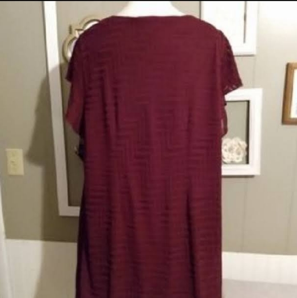 Cato Burgundy Midi Dress Sz 22/24W - Picture 3 of 14